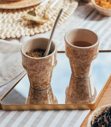 2 Tazas Mini Café Granito Arena - Colección Granito Sahara