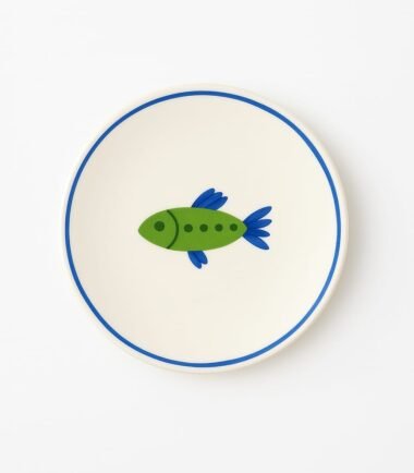 Plato Mediano Pez Verde - Colección Mare