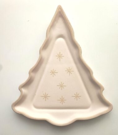 Plato Arbolito Estrellas Arena - Colección Navidad 2025