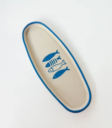 Bandeja Ovalada Peces Azules - Colección Mare