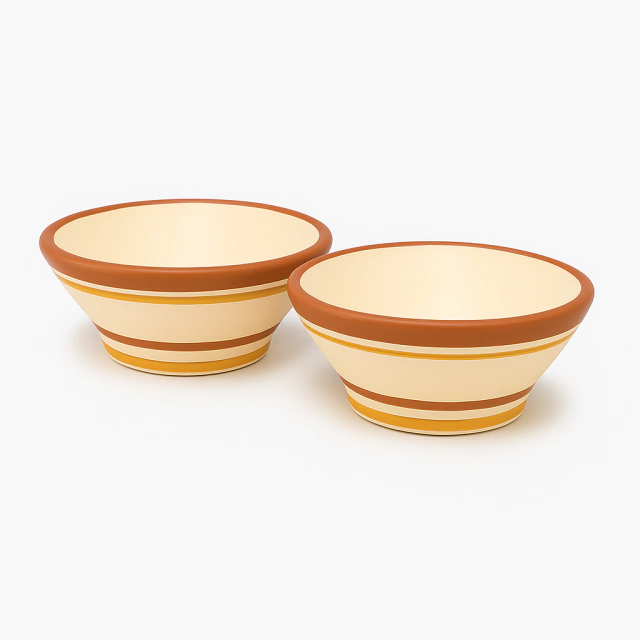 mini bowl terracota y mostaza